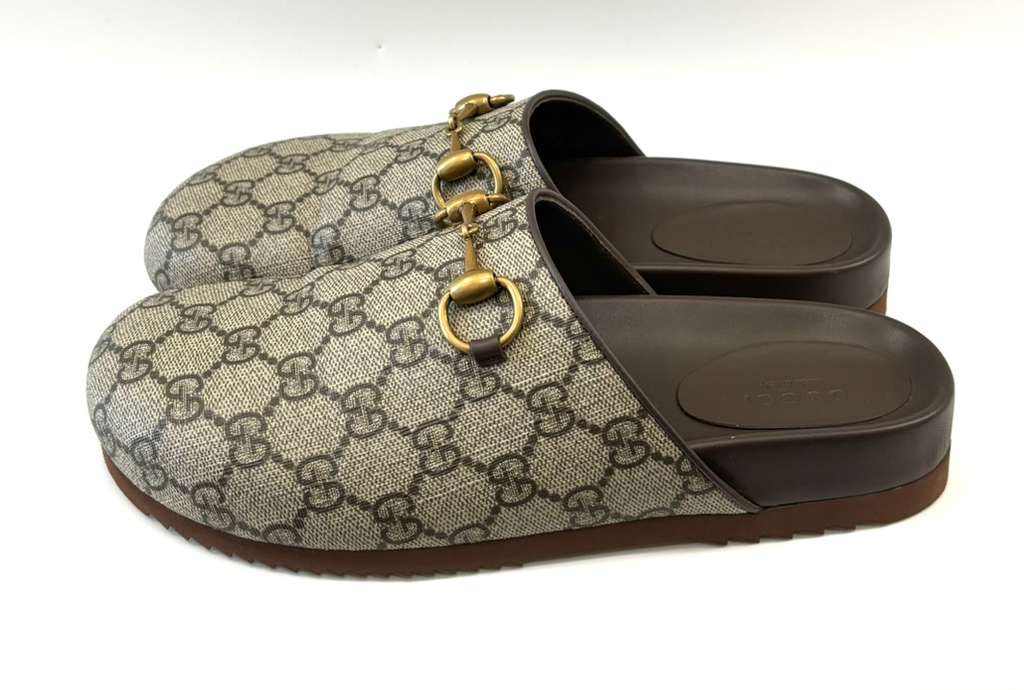 GUCCI GG SUPREME HORSEBIT MULES