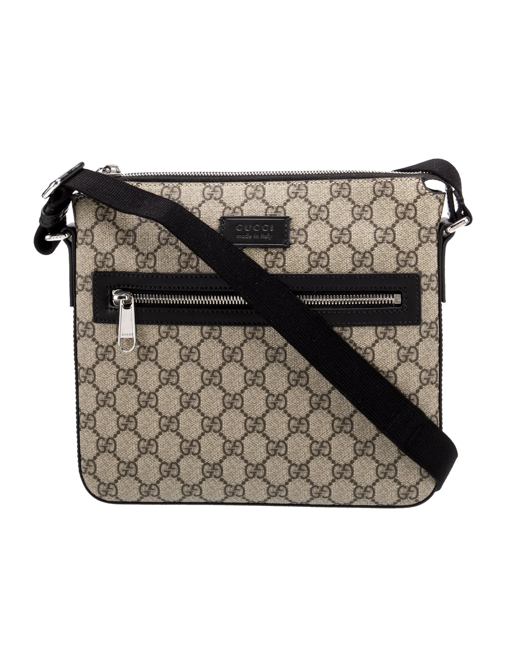 GUCCI GG SUPREME COATED CANVAS FLAT MESSENGER BAG