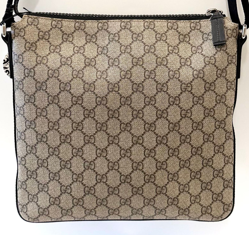 GUCCI GG SUPREME COATED CANVAS FLAT MESSENGER BAG