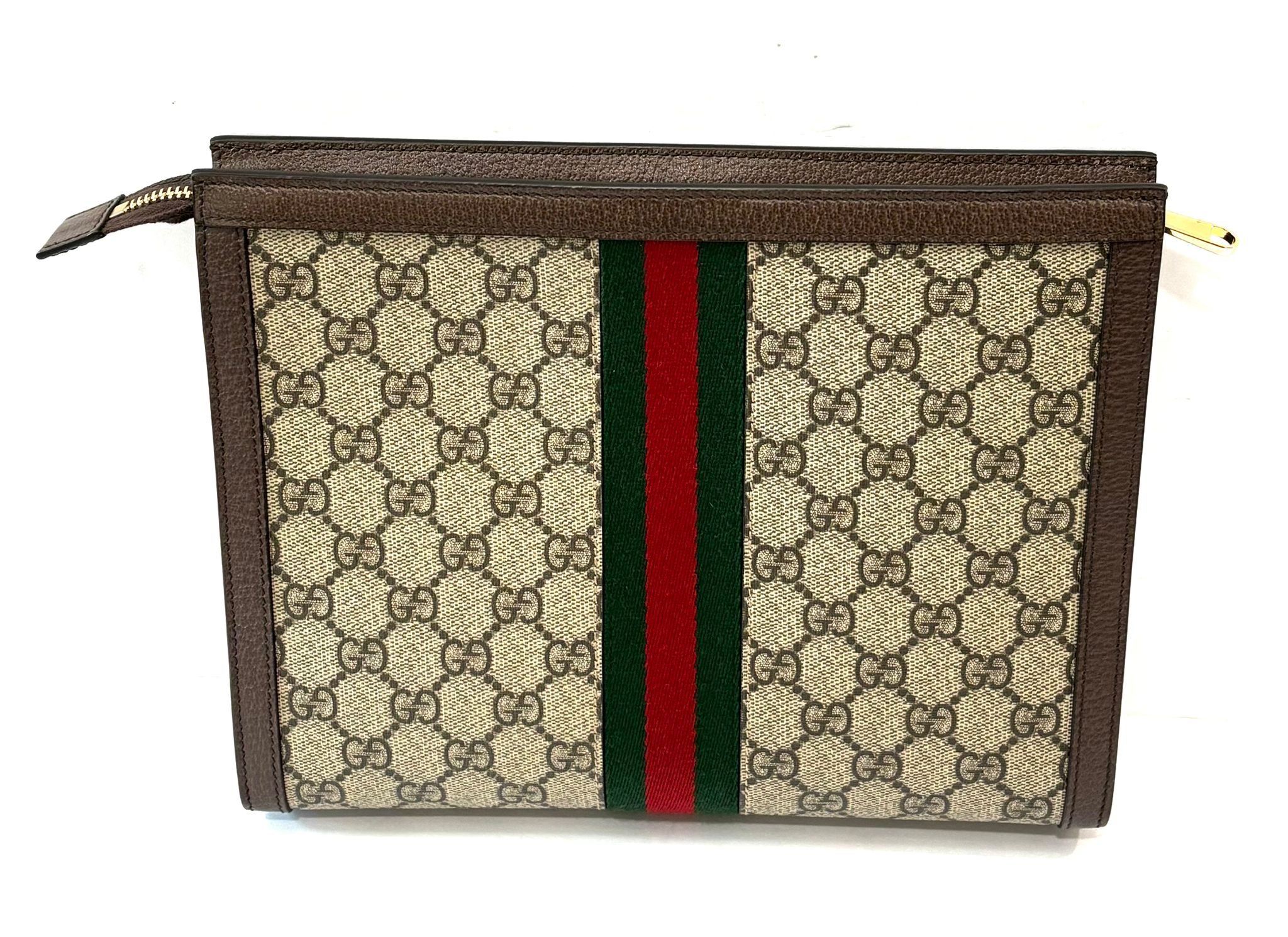 GUCCI GG SUPREME OPHIDIA CLUTCH