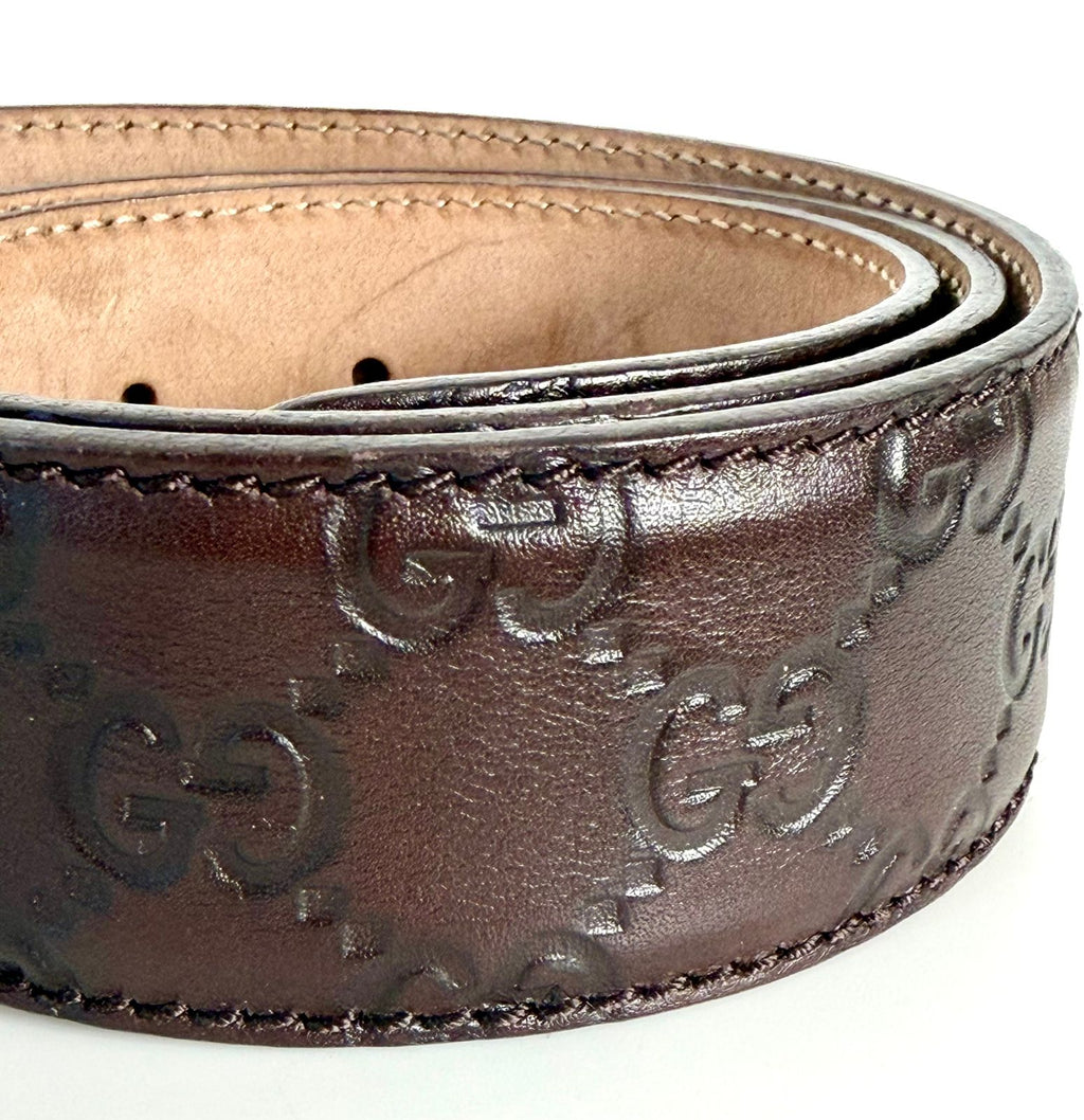 GUCCI GUCCISSIMA INTERLOCKING G LEATHER BELT