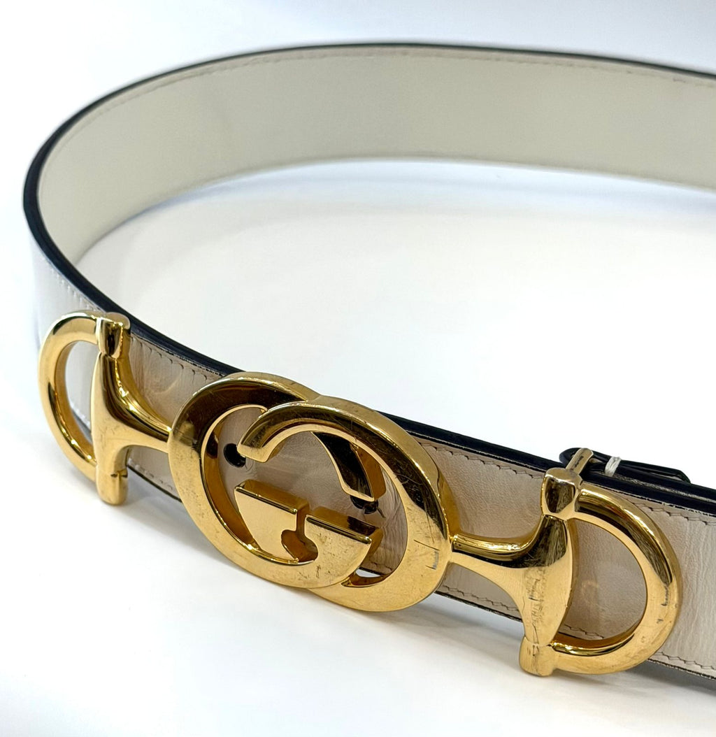GUCCI TRAPUNTATA ZUMI 30MM CALFSKIN LEATHER BELT