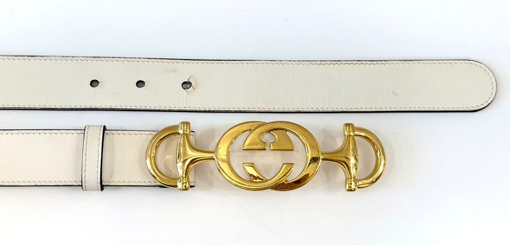 GUCCI TRAPUNTATA ZUMI 30MM CALFSKIN LEATHER BELT