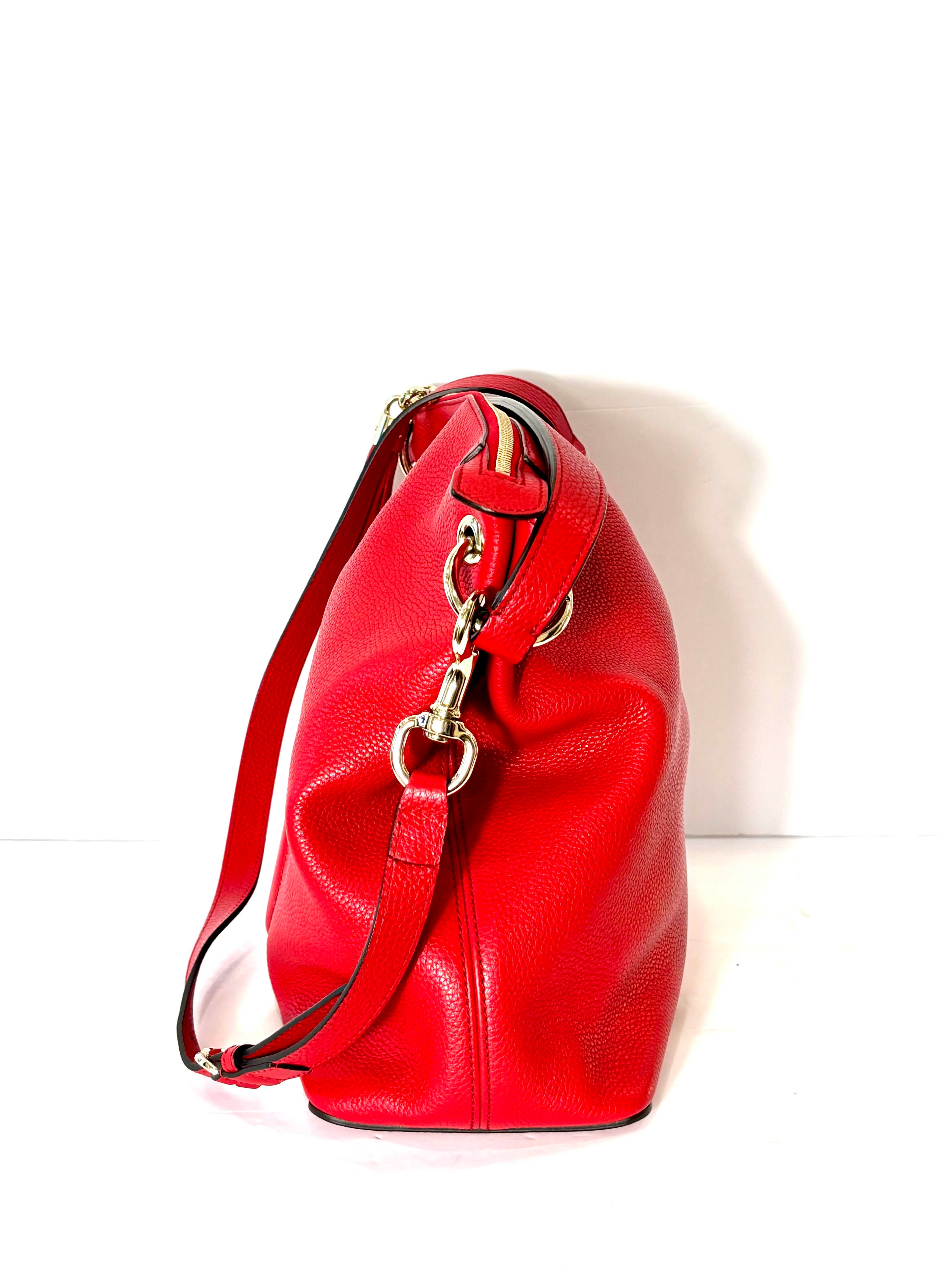 GUCCI LARGE PEBBLED CALFSKIN SOHO CONVERTIBLE HOBO BAG