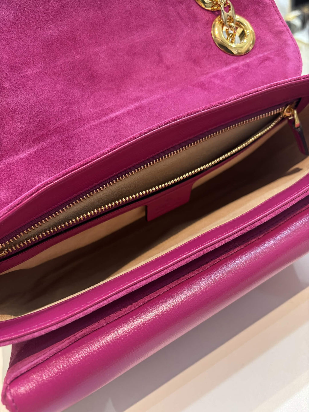 GUCCI MARINA SUEDE AZALEA CALFSKIN LEATHER SHOULDER BAG