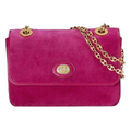 GUCCI MARINA SUEDE AZALEA CALFSKIN LEATHER SHOULDER BAG