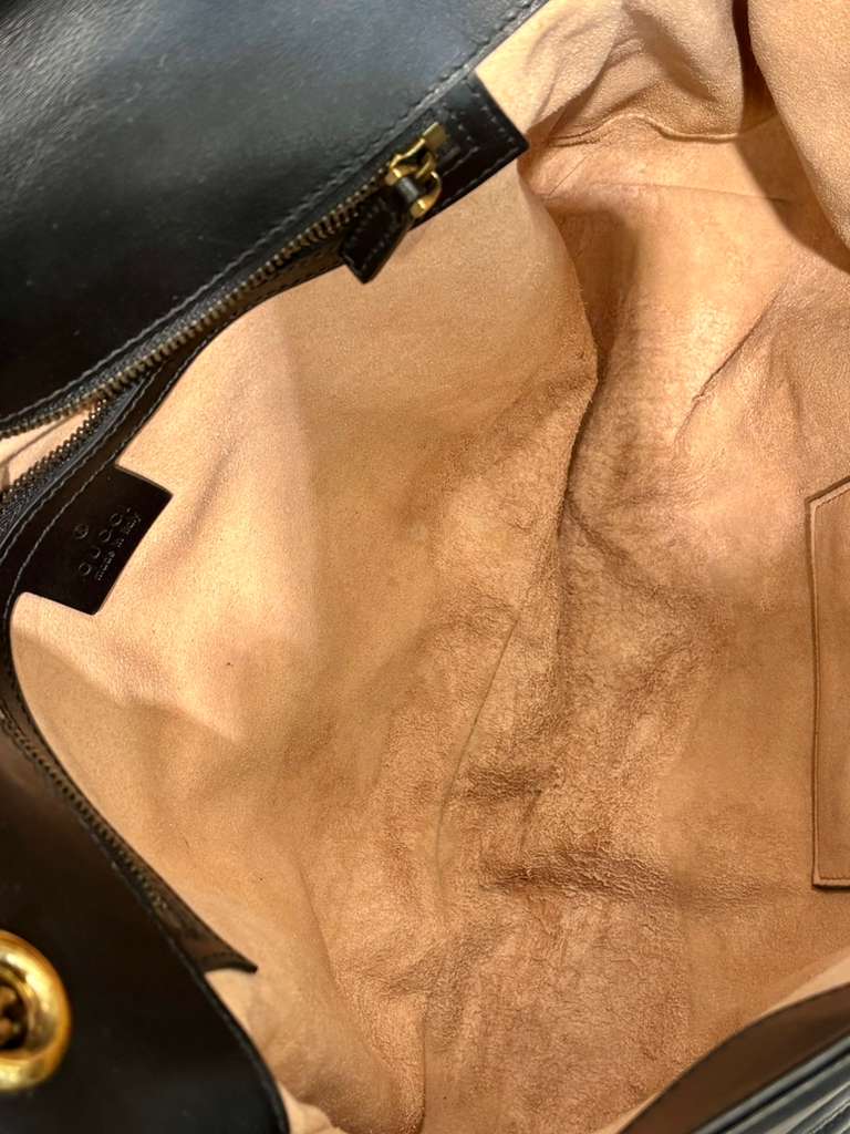 GUCCI MARMONT MATELASSE LARGE CALFSKIN LEATHER SHOULDER BAG