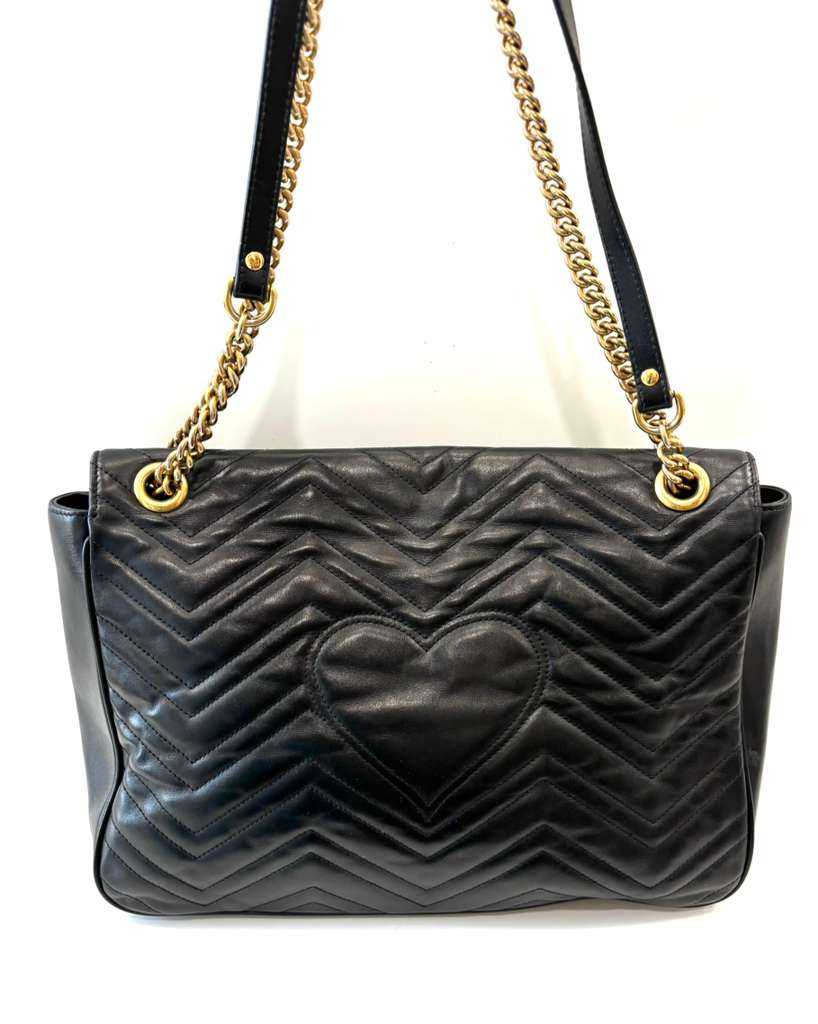GUCCI MARMONT MATELASSE LARGE CALFSKIN LEATHER SHOULDER BAG