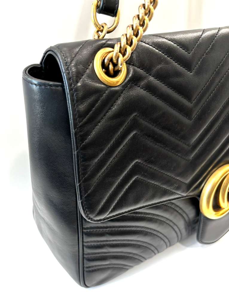 GUCCI MARMONT MATELASSE LARGE CALFSKIN LEATHER SHOULDER BAG