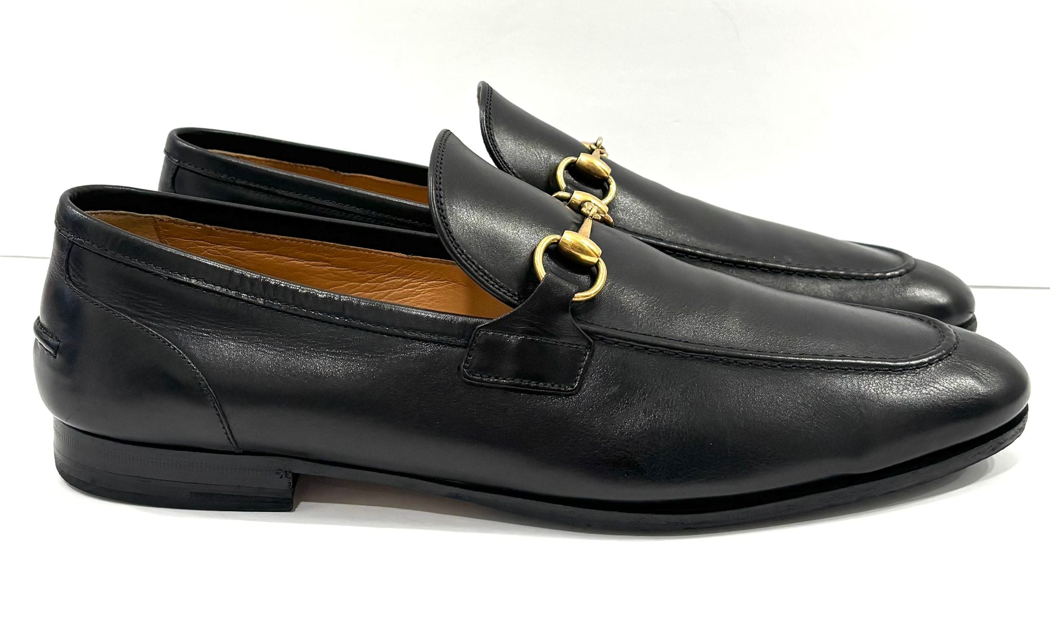 GUCCI MEN'S JORDAAN CALFSKIN HORSEBIT LOAFERS