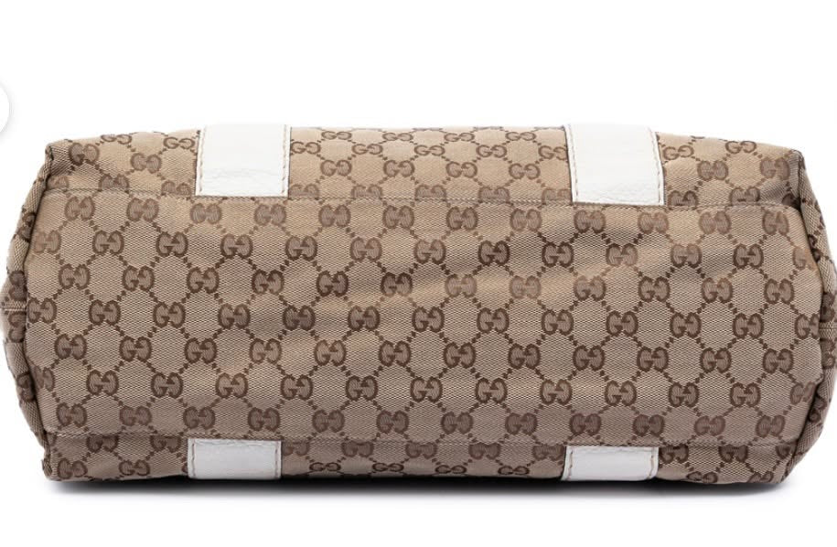 GUCCI MEDIUM GG CANVAS BAMBOO LIBECCIO TOTE BAG
