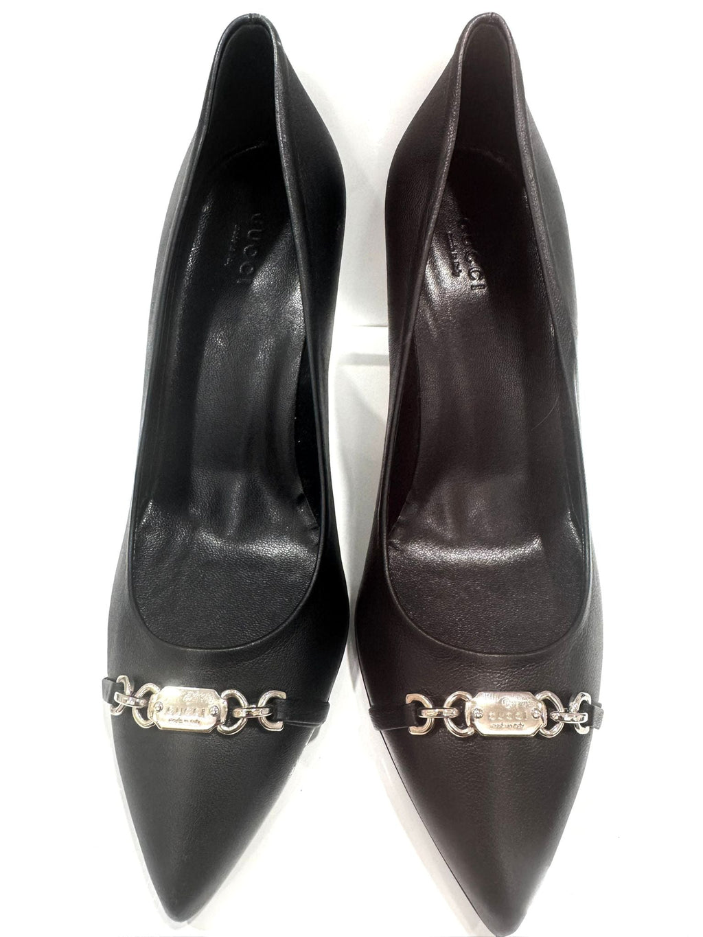 GUCCI NAPPA MOLAITA MID HEEL PUMPS