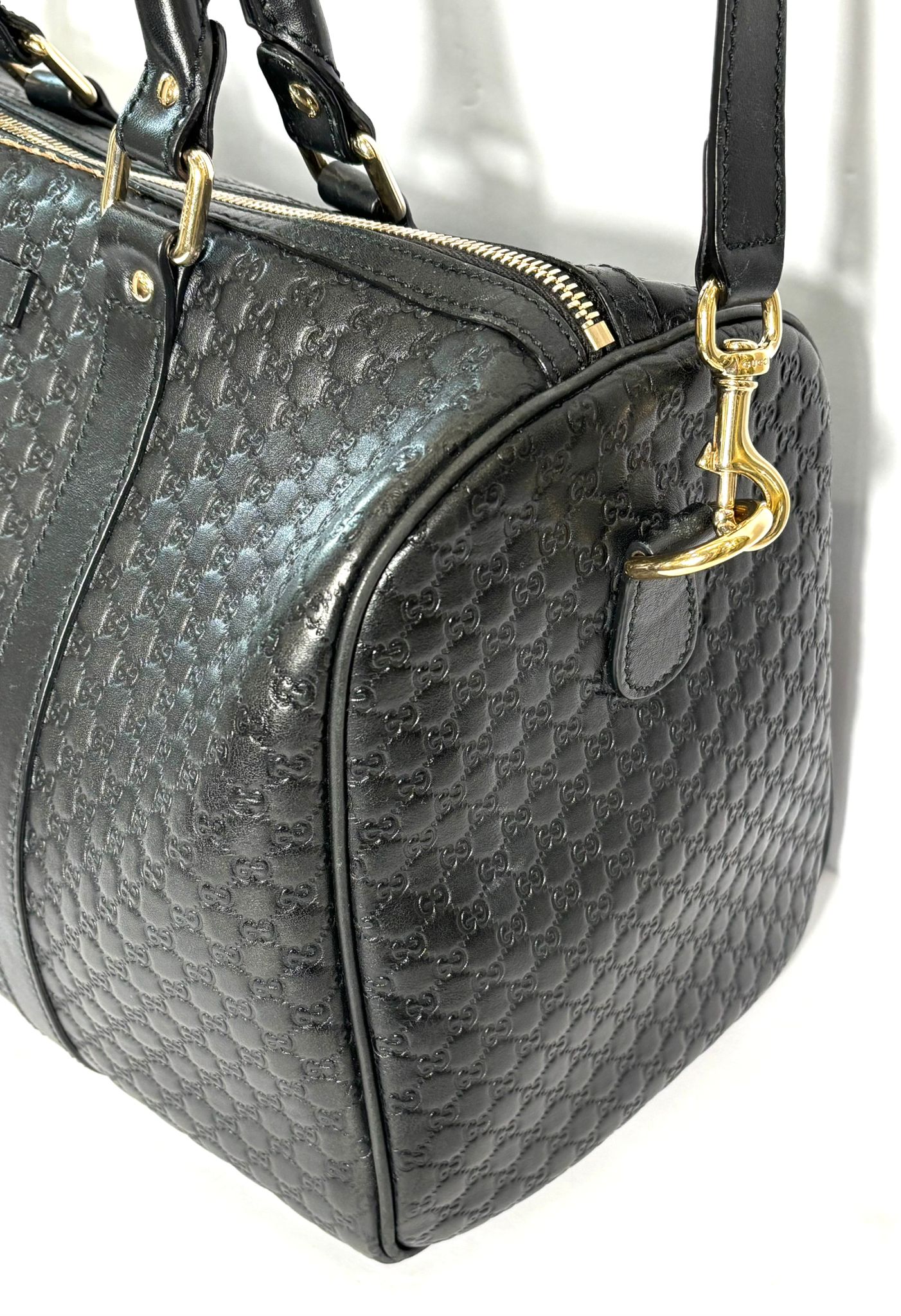 GUCCI NICE MICROGUCCISSIMA LEATHER BOSTON BAG