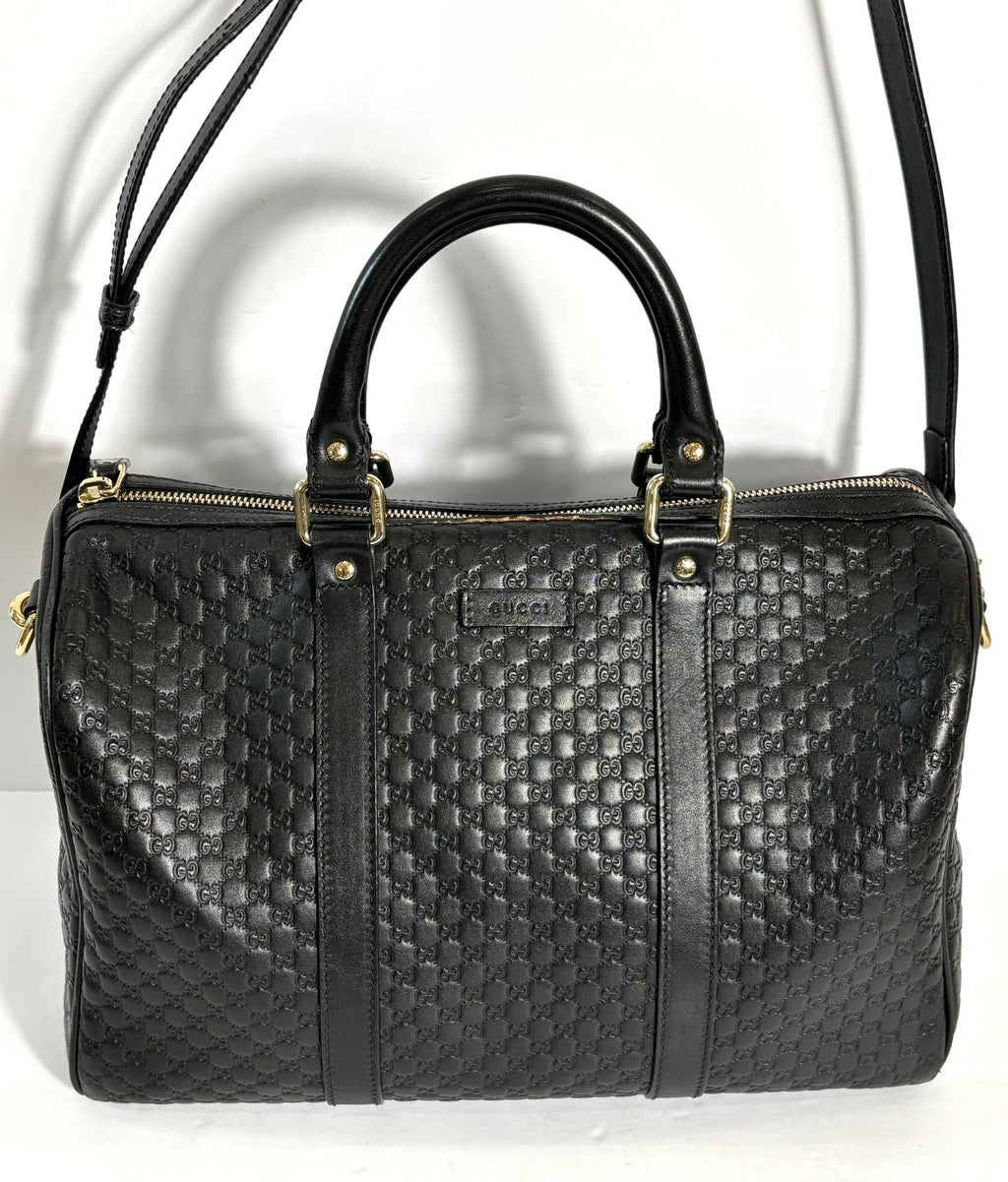 GUCCI NICE MICROGUCCISSIMA LEATHER BOSTON BAG