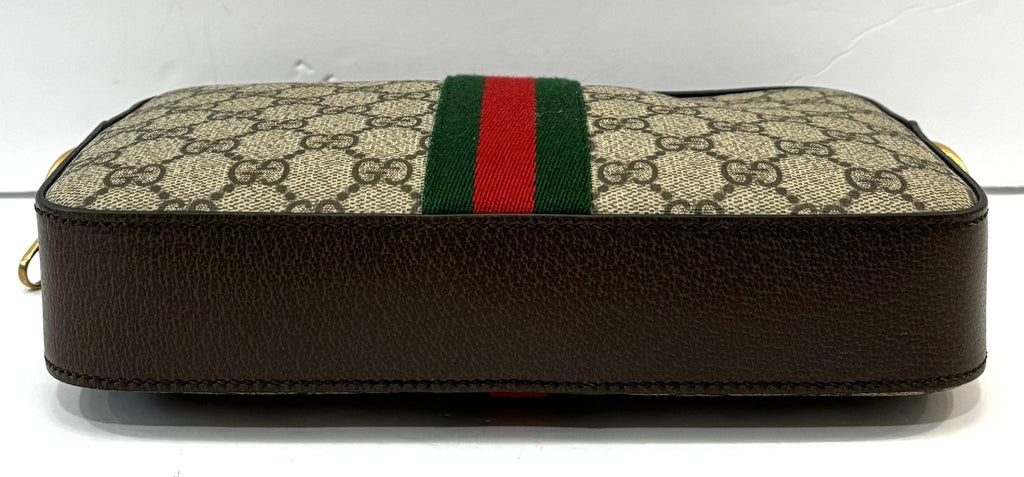 GUCCI OPHIDIA GG SUPREME WEB CANVAS MEDIUM SHOULDER BAG
