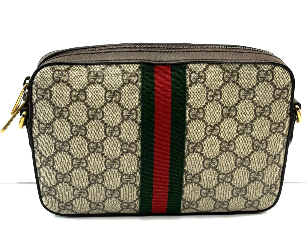 GUCCI OPHIDIA GG SUPREME WEB CANVAS MEDIUM SHOULDER BAG
