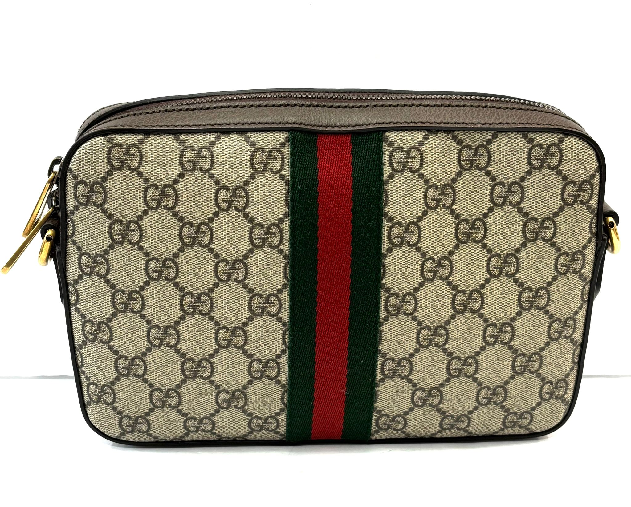 GUCCI OPHIDIA GG SUPREME WEB CANVAS MEDIUM SHOULDER BAG