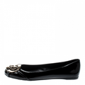 GUCCI PATENT LEATHER METALLIC CELLARIUS BALLET FLATS
