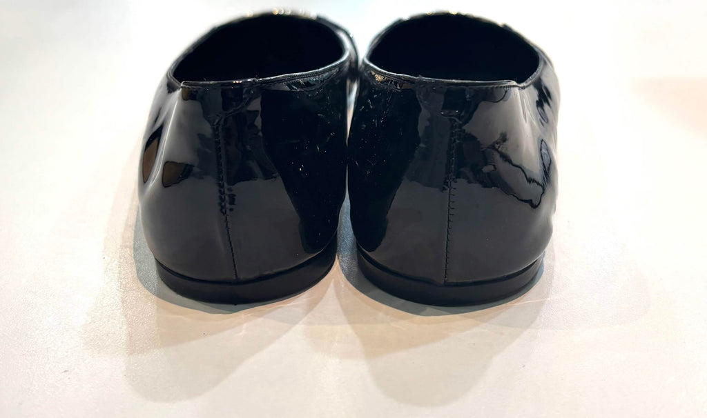 GUCCI PATENT LEATHER METALLIC CELLARIUS BALLET FLATS