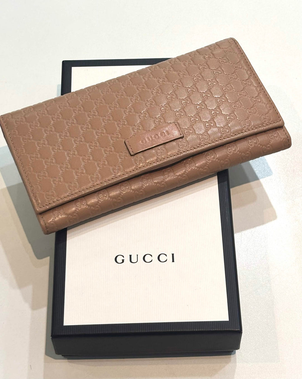GUCCI MICROGUCCISSIMA FLAP CONTINENTAL LEATHER WALLET