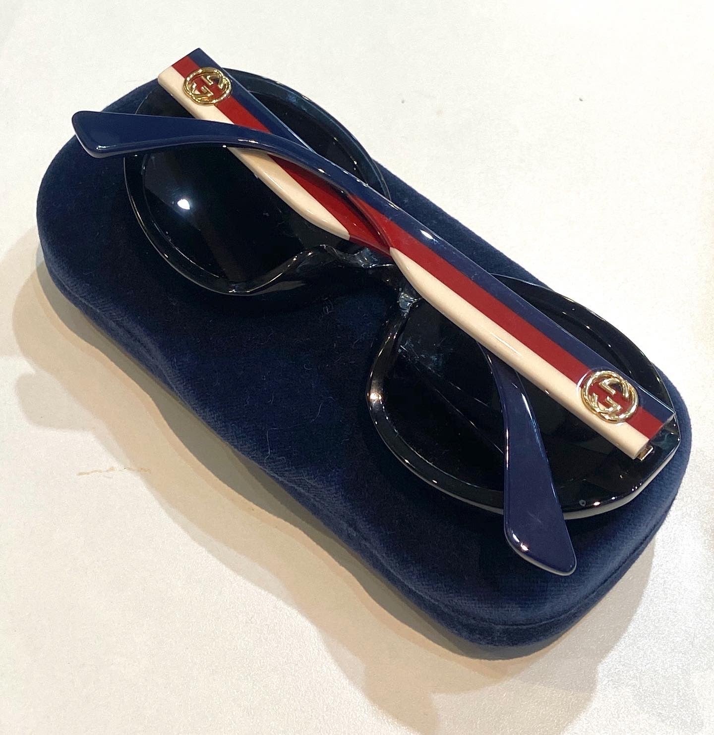 GUCCI ROUND WEB SUNGLASSES