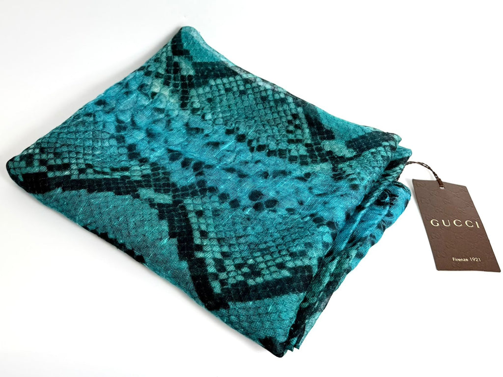 GUCCI SILK PYTHON PRINT SCARF