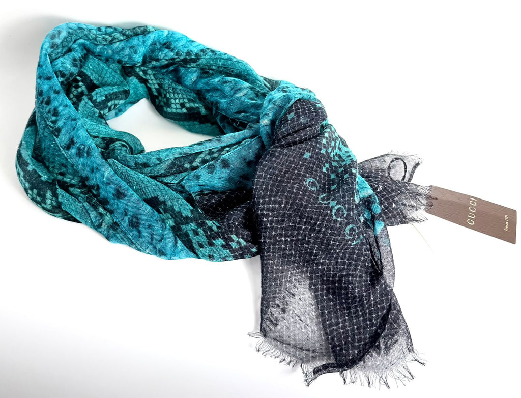 GUCCI SILK PYTHON PRINT SCARF