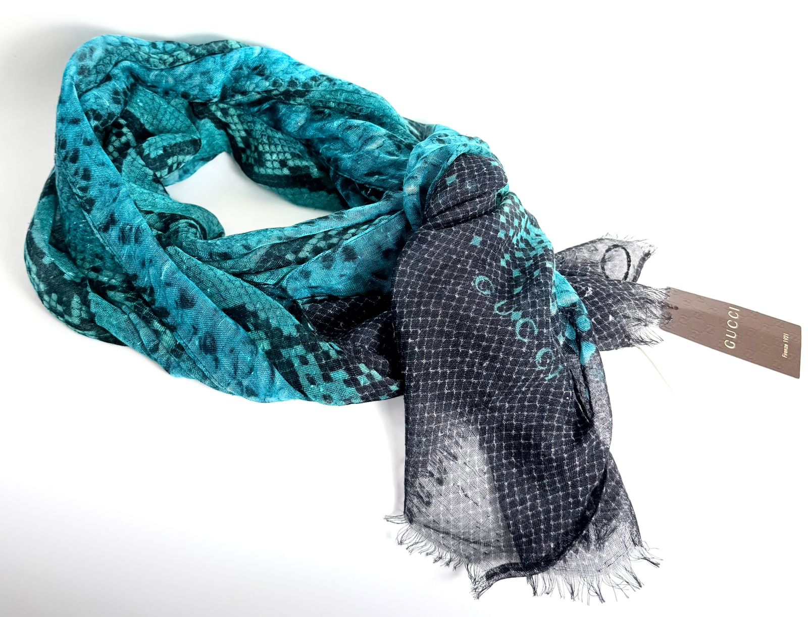 GUCCI SILK PYTHON PRINT SCARF