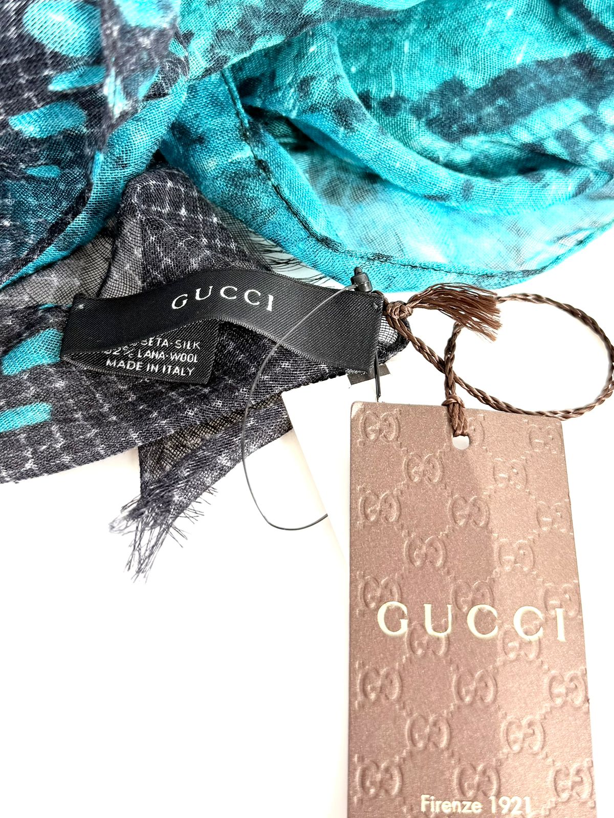 GUCCI SILK PYTHON PRINT SCARF