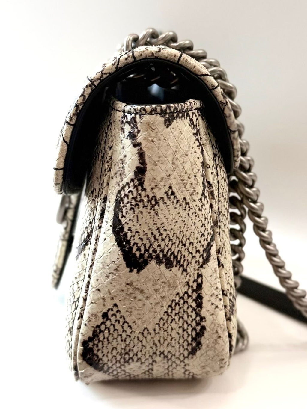 GUCCI GG MARMONT SMALL PYTHON LEATHER SHOULDER BAG