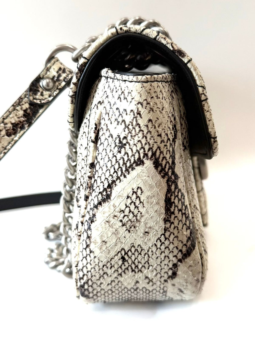 GUCCI GG MARMONT SMALL PYTHON LEATHER SHOULDER BAG