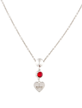 GUCCI STERLING SILVER TRADEMARK HEART PENDANT NECKLACE