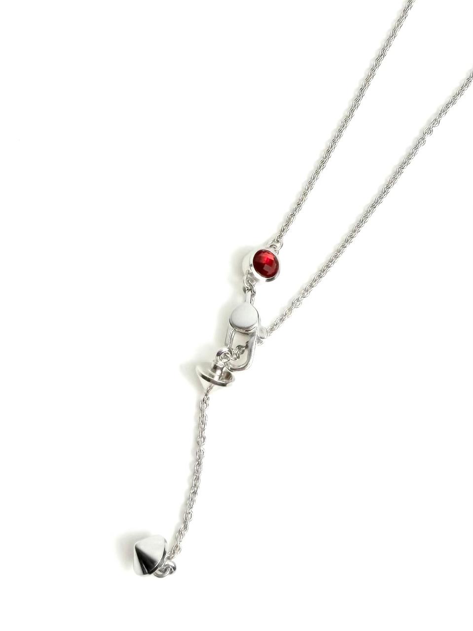 GUCCI STERLING SILVER TRADEMARK HEART PENDANT NECKLACE