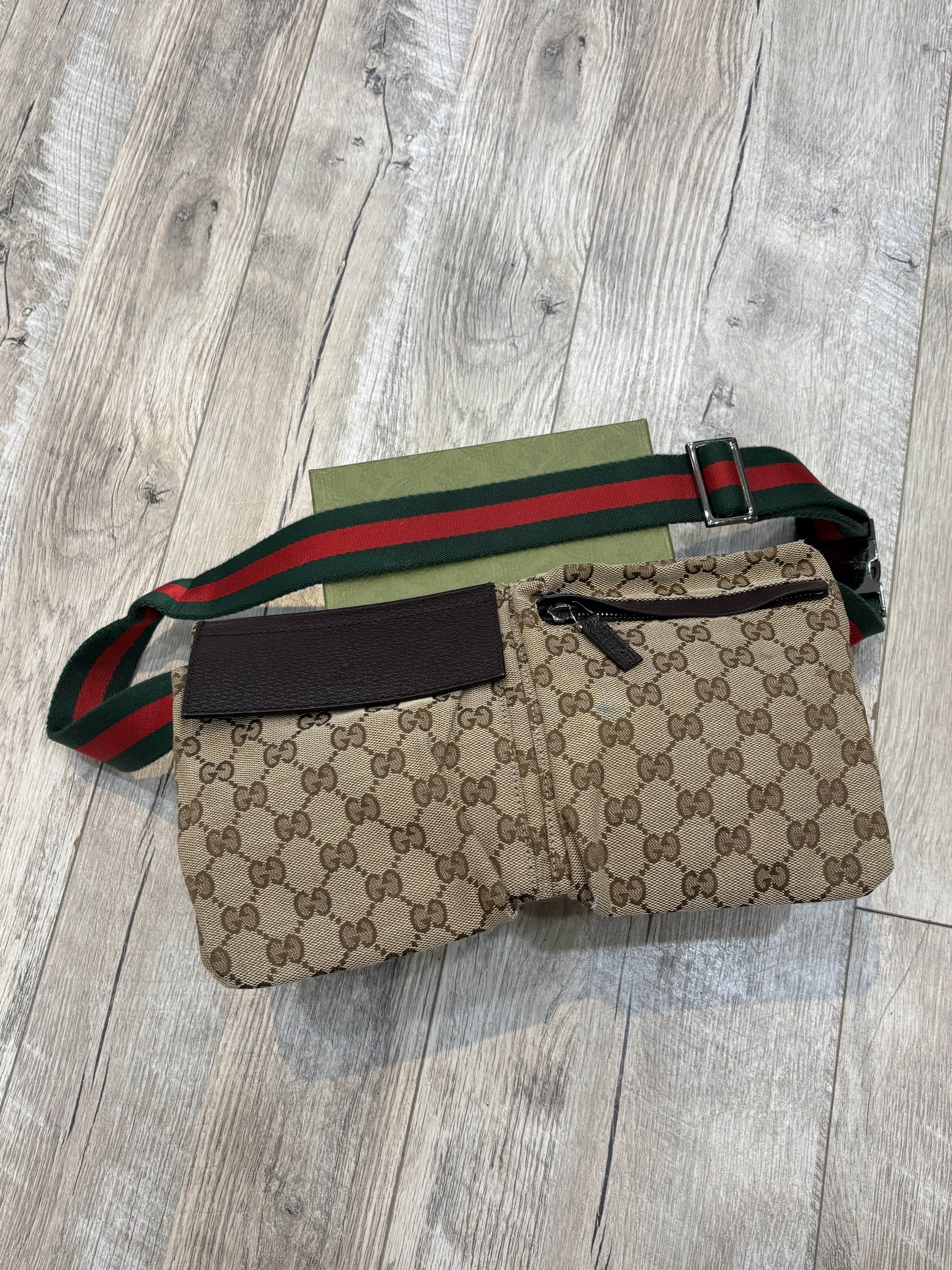 GUCCI VINTAGE GG CANVAS FANNY PACK