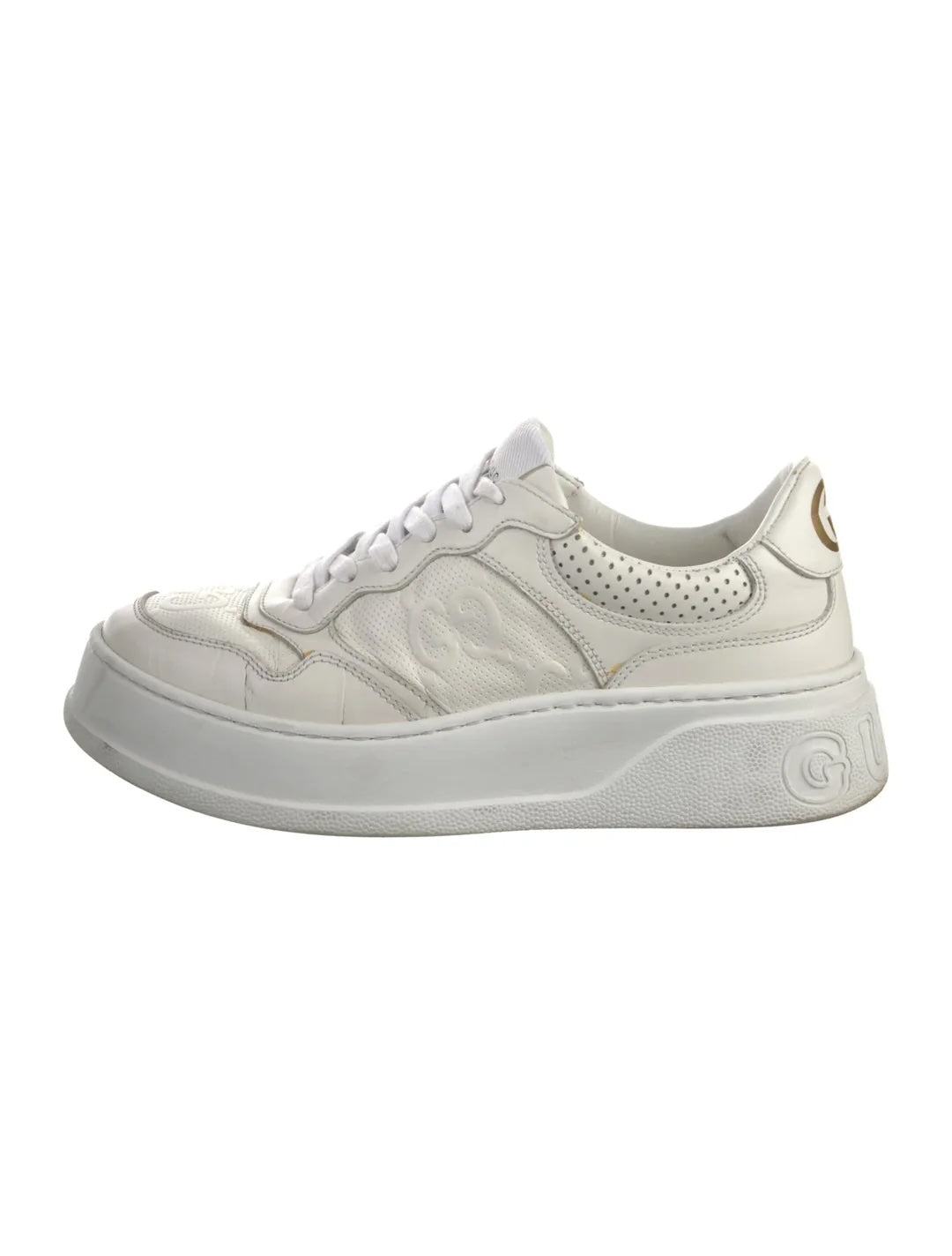 GUCCI GG EMBOSSED LEATHER MEN'S SNEAKERS