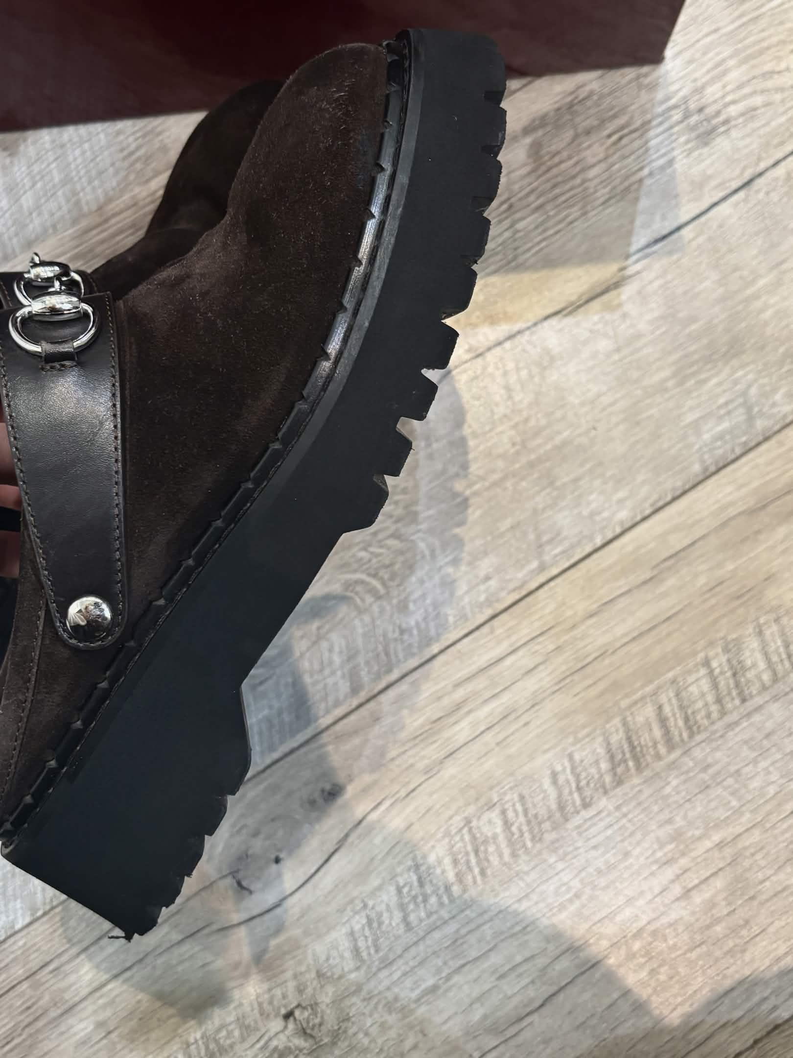 GUCCI WOMEN'S HORSEBIT SUEDE MULES