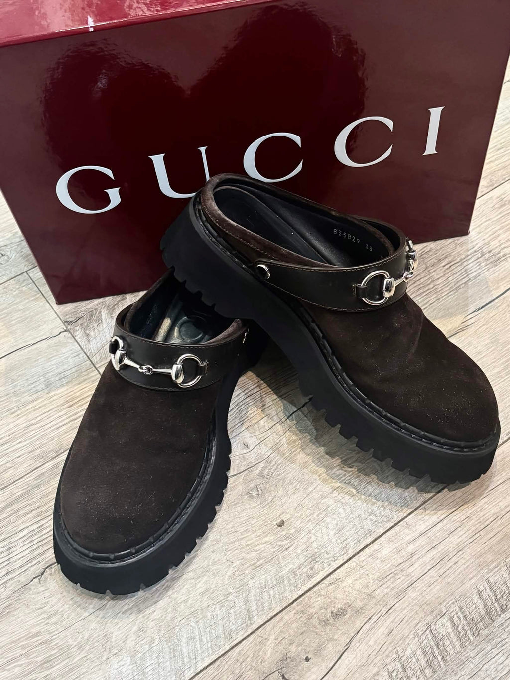 GUCCI WOMEN'S HORSEBIT SUEDE MULES