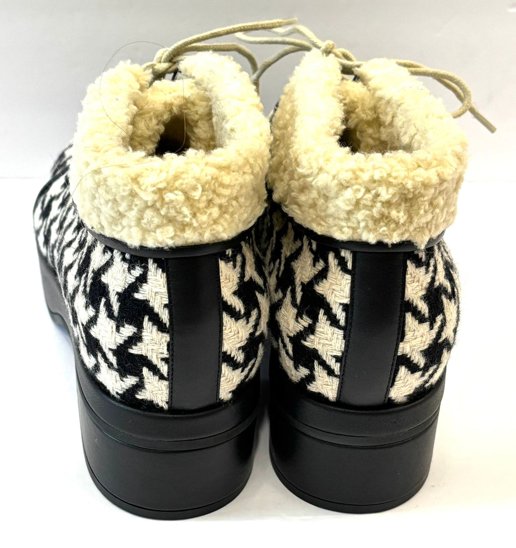 GUCCI WOOL HOUNDSTOOTH PRINT HIKING BOOTS