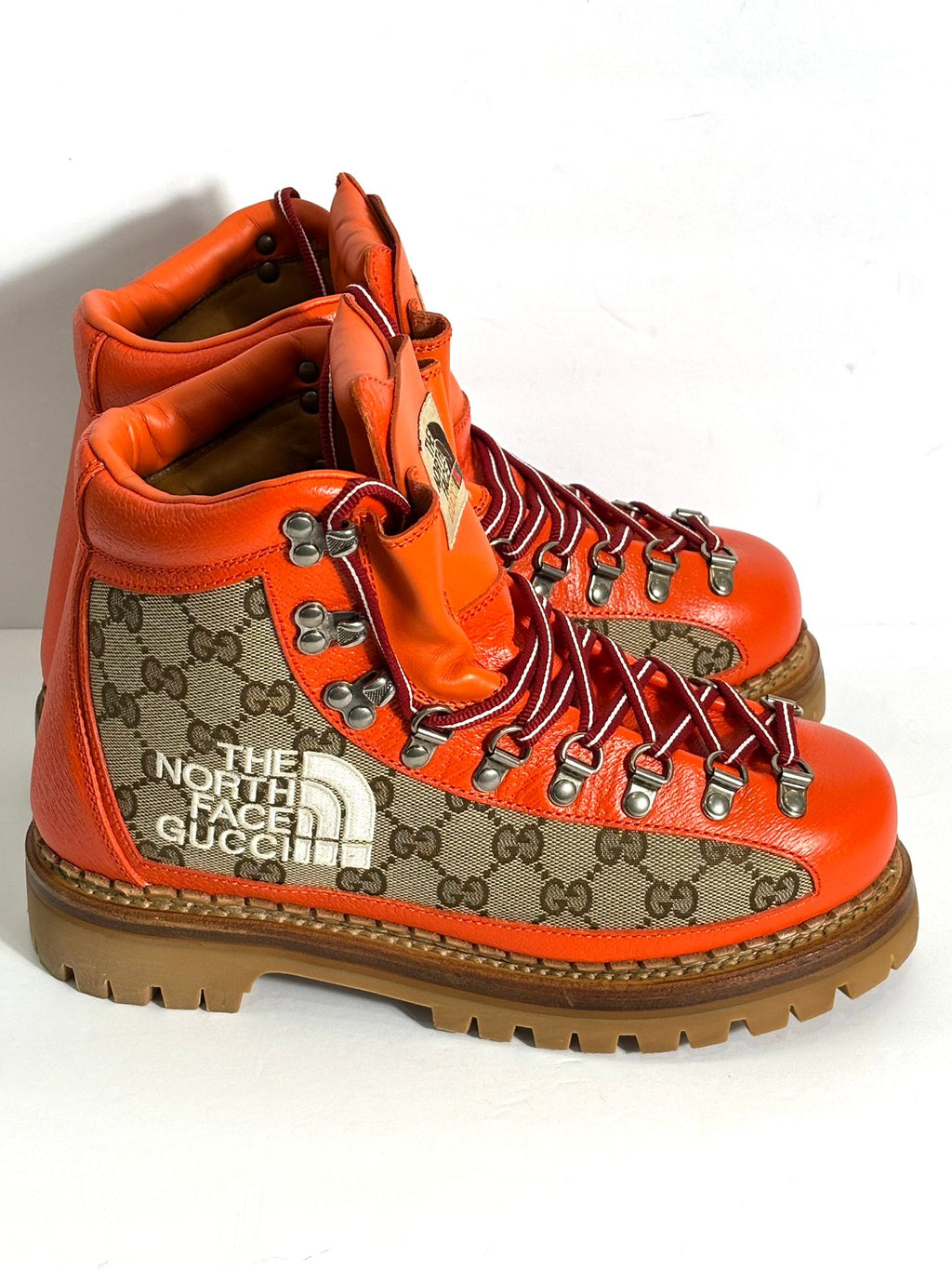 GUCCI X NORTH FACE MONOGRAM CALFSKIN HIKING BOOTS