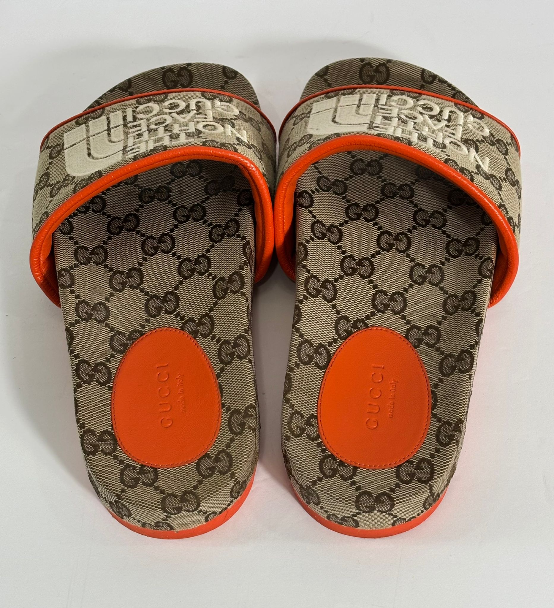 GUCCI X NORTH FACE MONOGRAM SLIDES