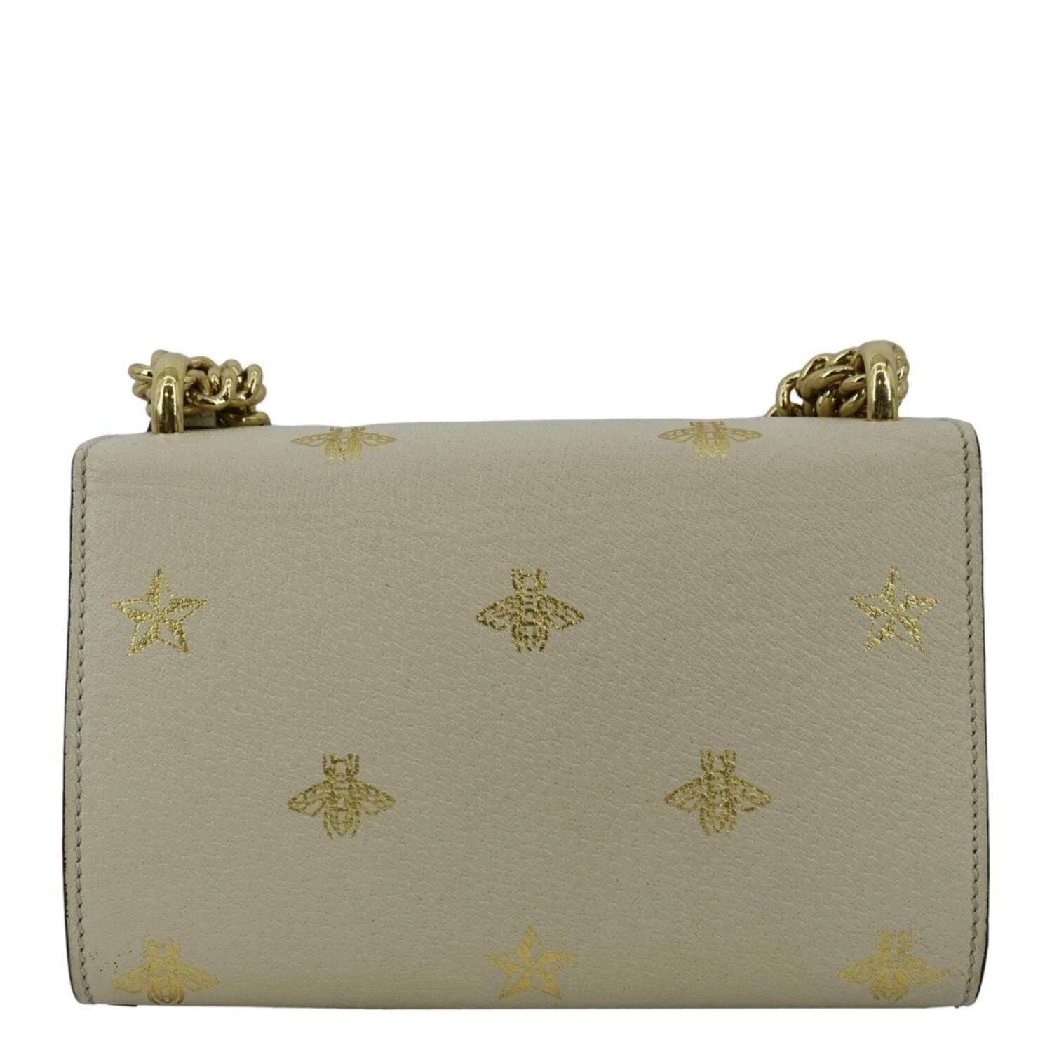 GUCCI PADLOCK BEE LEATHER SHOULDER BAG