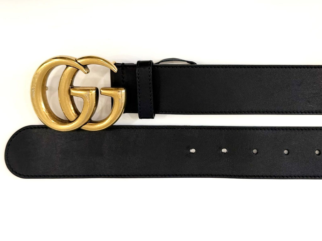 GUCCI GG MARMONT DOUBLE G CALFSKIN LEATHER BELT