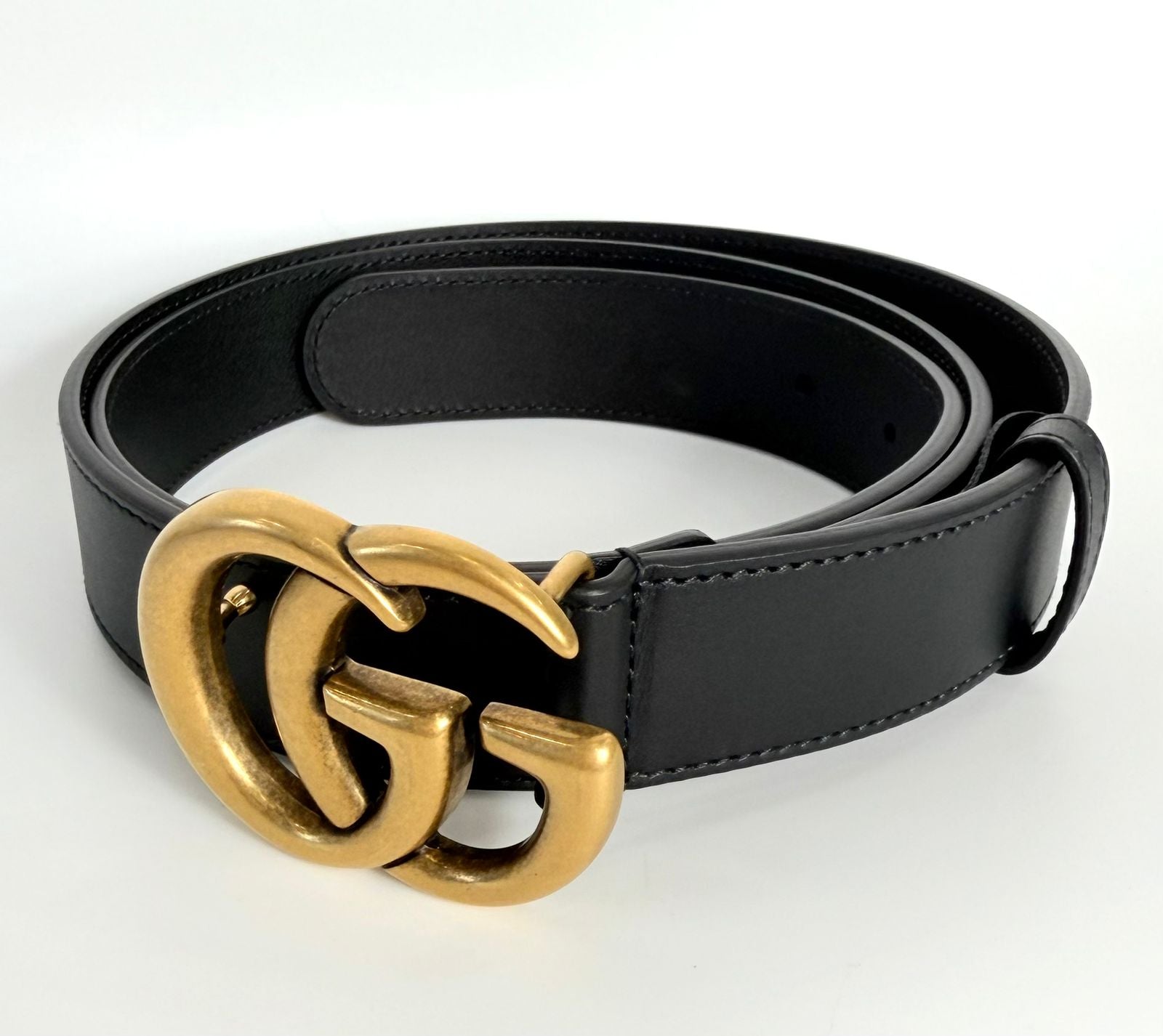 GUCCI GG MARMONT WIDE CALFSKIN LEATHER BELT
