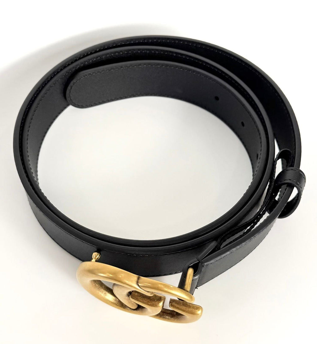 GUCCI GG MARMONT WIDE CALFSKIN LEATHER BELT
