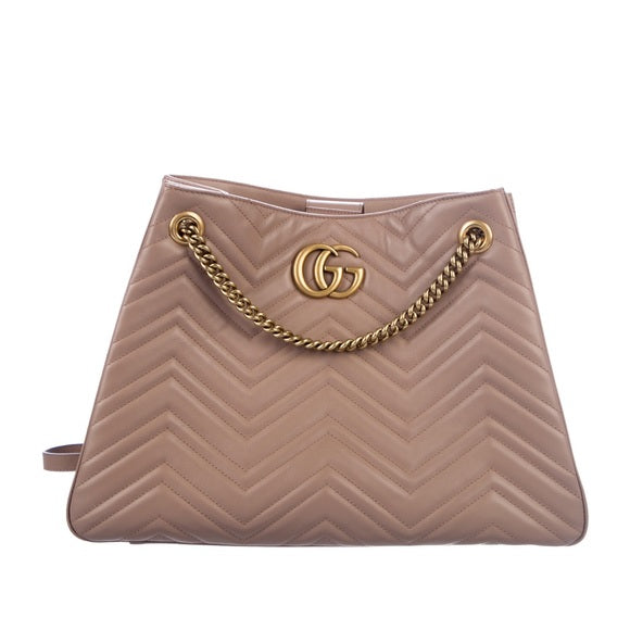 GUCCI GG MARMONT QUILTED MATELASSE CALFSKIN LEATHER SHOULDER BAG
