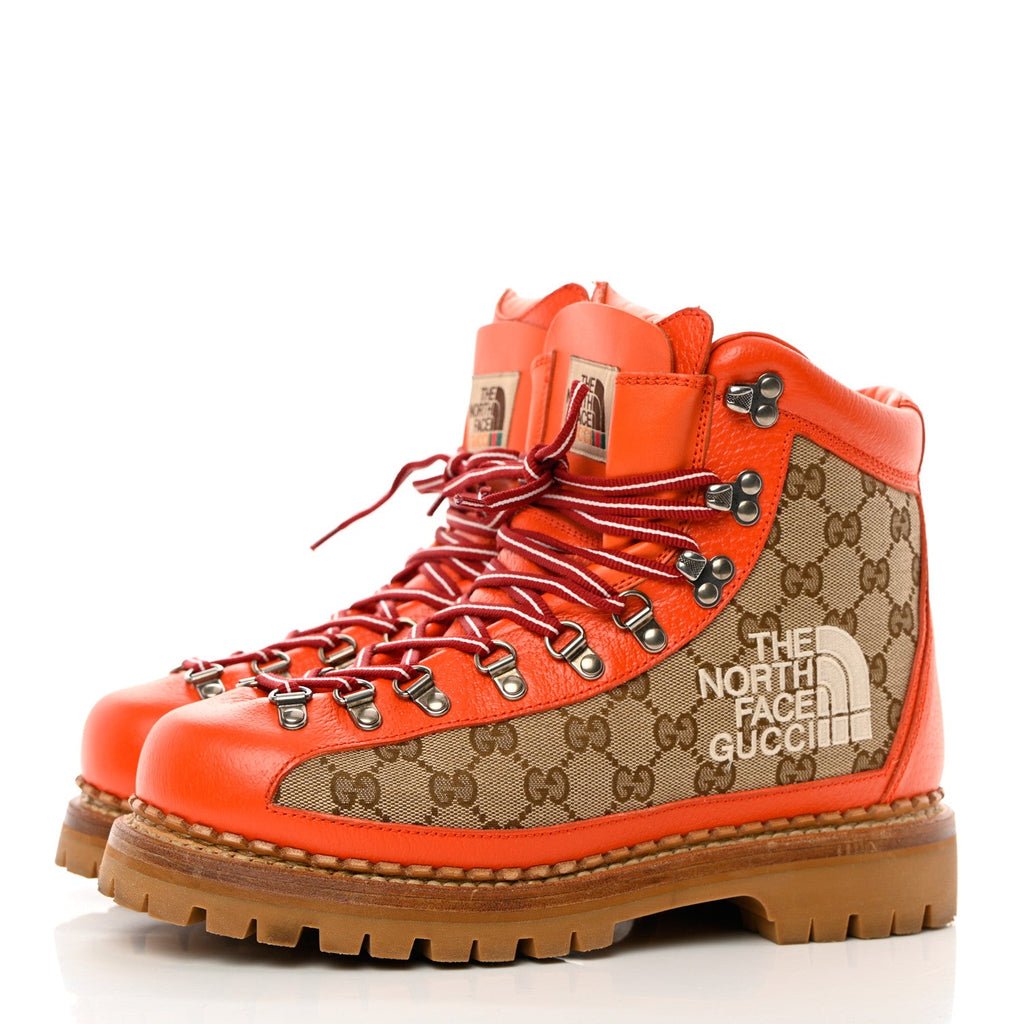 GUCCI X NORTH FACE MONOGRAM CALFSKIN HIKING BOOTS