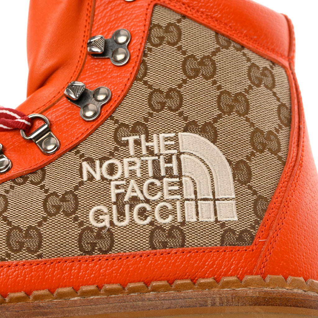 GUCCI X NORTH FACE MONOGRAM CALFSKIN HIKING BOOTS