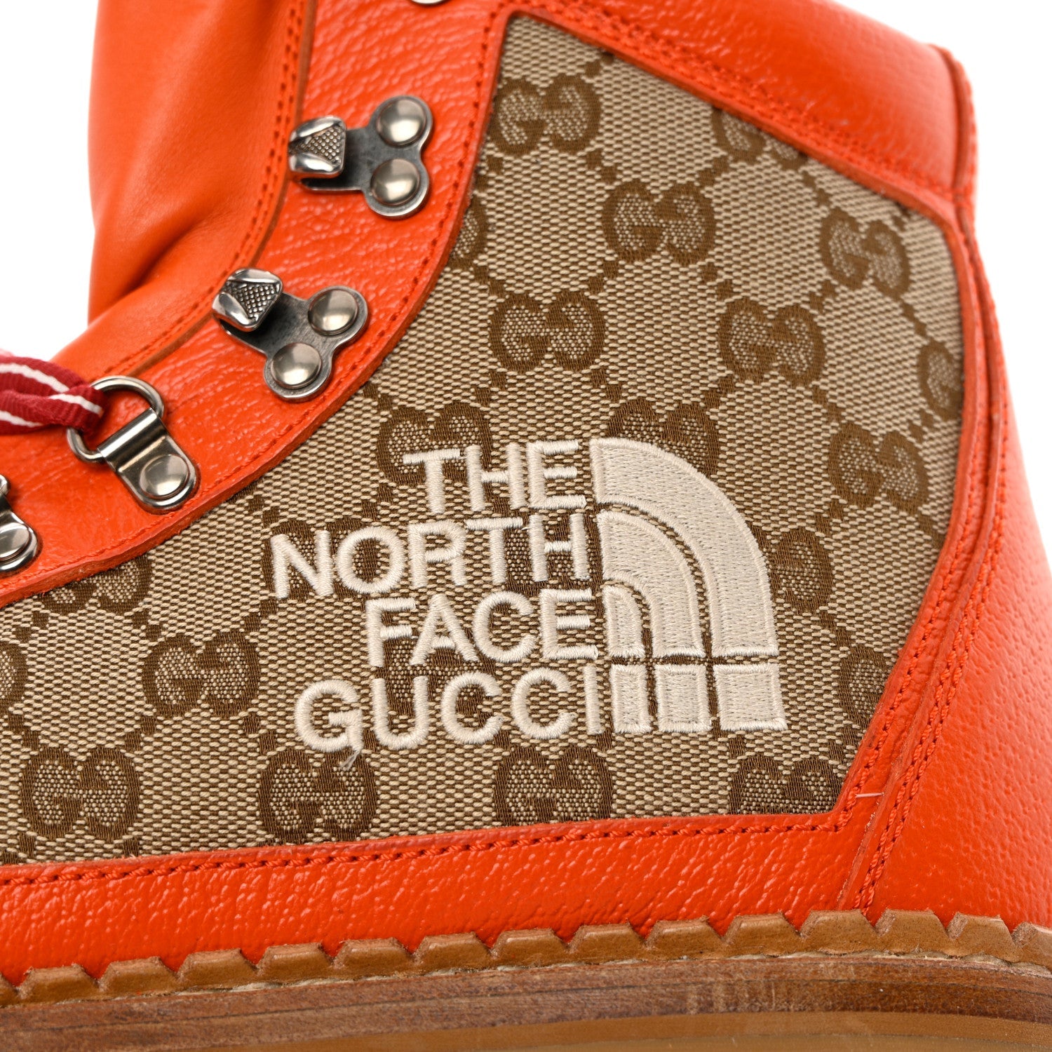 GUCCI X NORTH FACE MONOGRAM CALFSKIN HIKING BOOTS