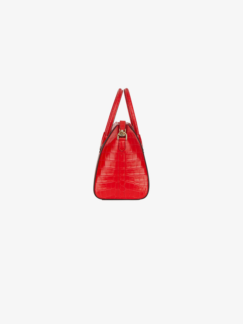 GIVENCHY CROC-EMBOSSED CALFSKIN MINI ANTIGONA BAG