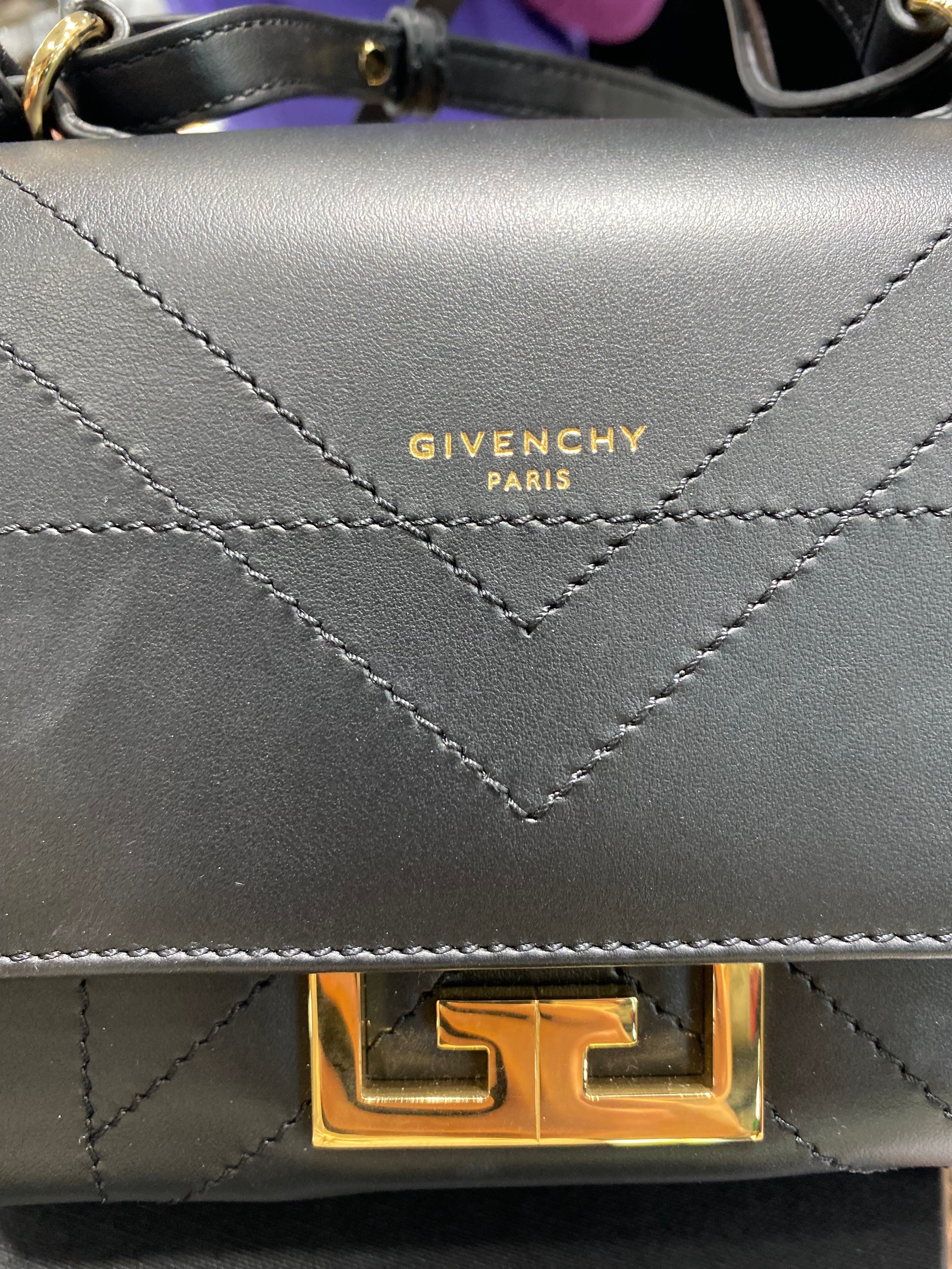 GIVENCHY CALFSKIN LEATHER MINI EDEN TOP HANDLE BAG